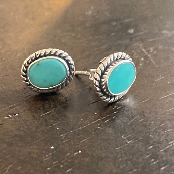 unbranded Jewelry - Turquoise Sterling Silver Post Pierced Earrings